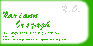 mariann orszagh business card